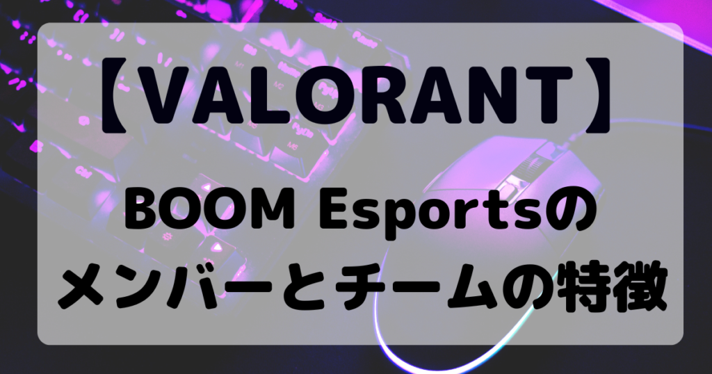【VALORANT】BOOM Esports(BME)のメンバーとチームの特徴